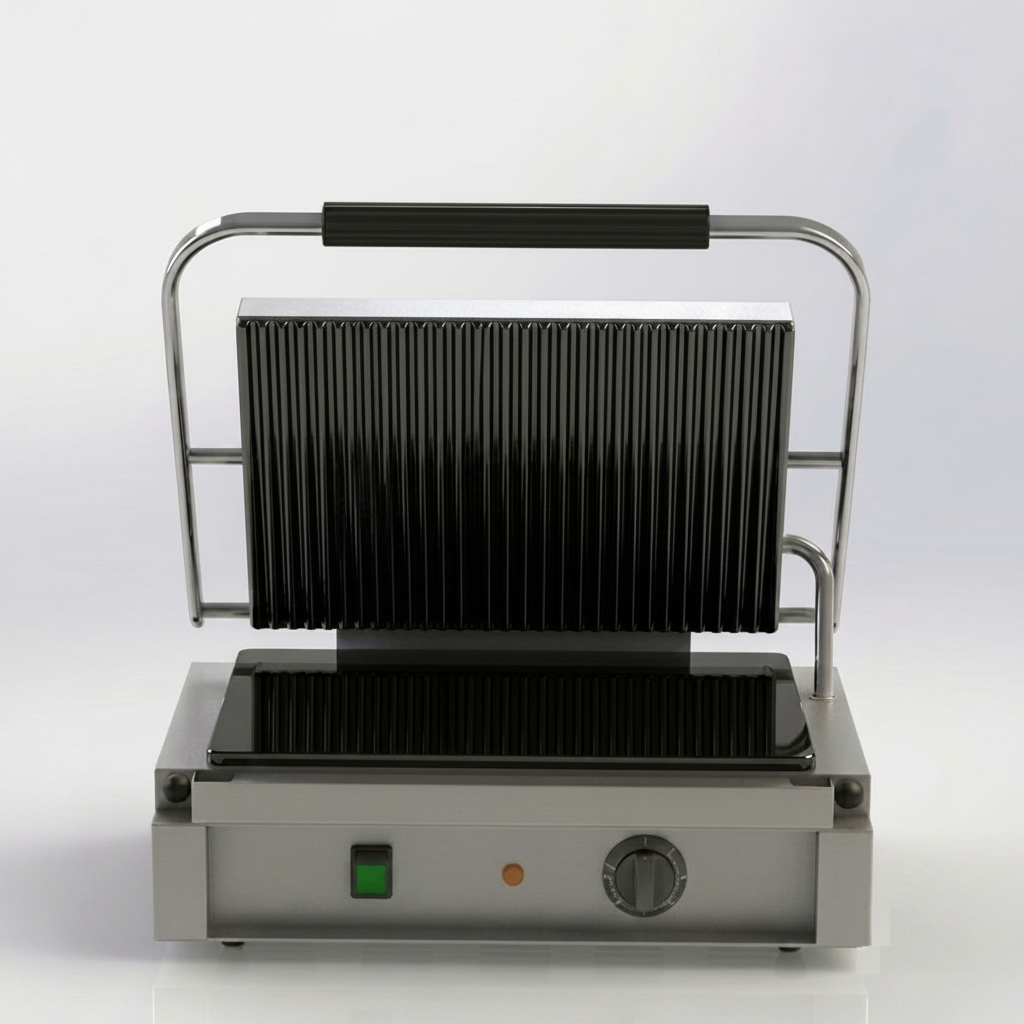 Piastra - grill in vetroceramica - piano rigato sopra e liscio sotto 2000 W