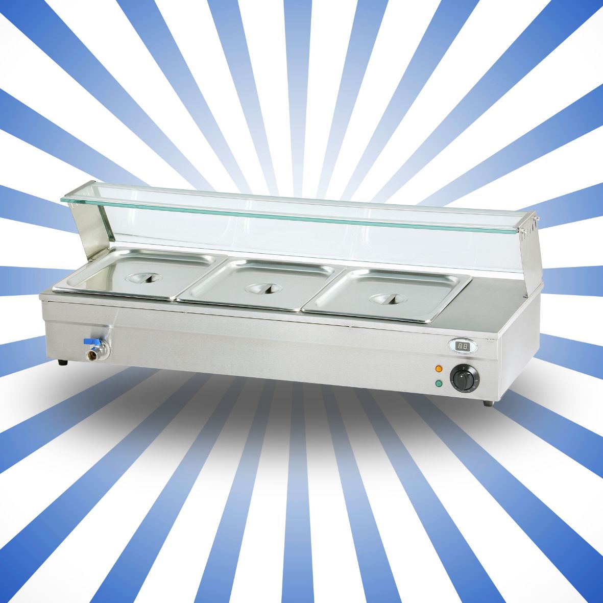 Espositore bagnomaria - scaldavivande 3 GN 1/3 KM-BM33