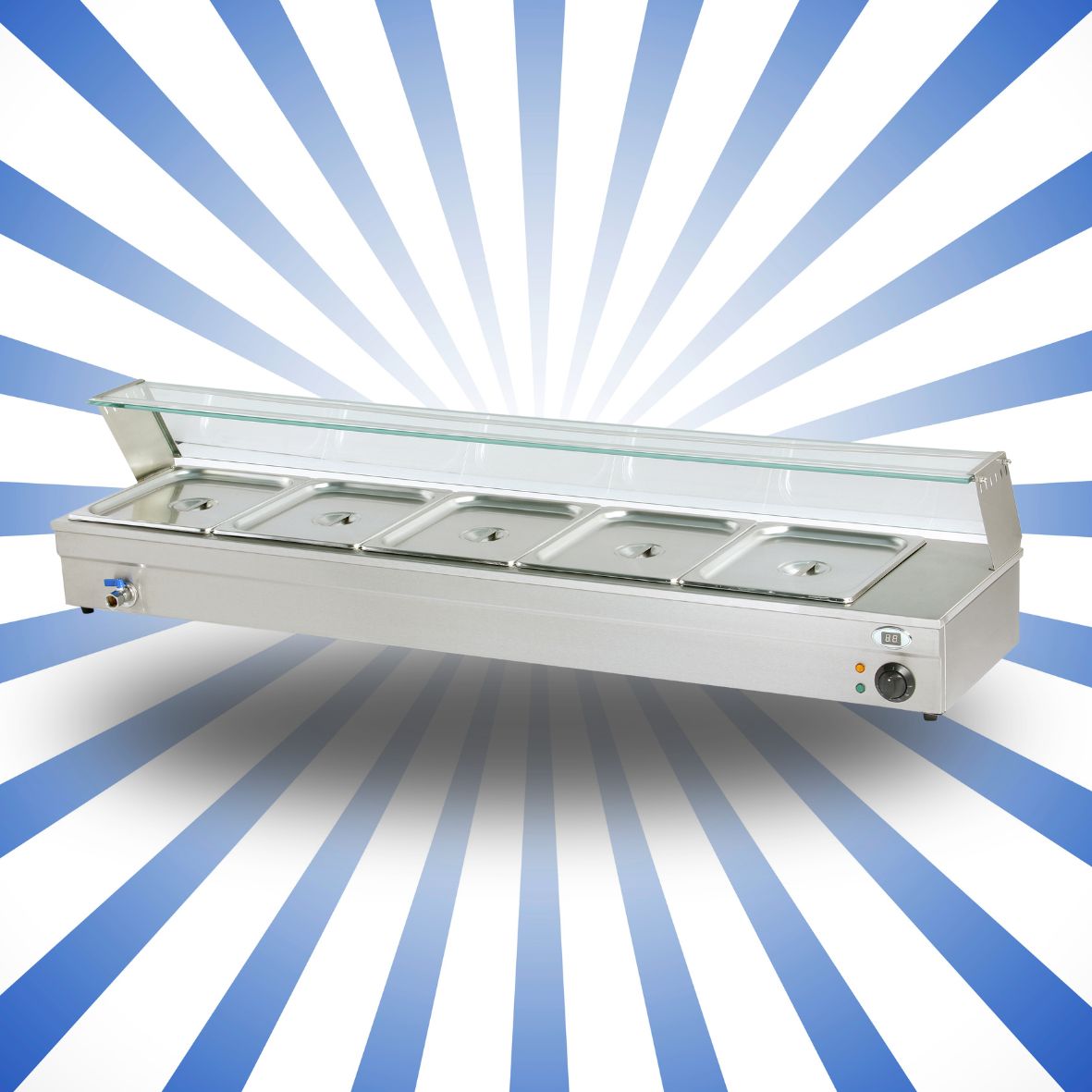 Espositore bagnomaria - scaldavivande 5 GN 1/3 KM-BM53