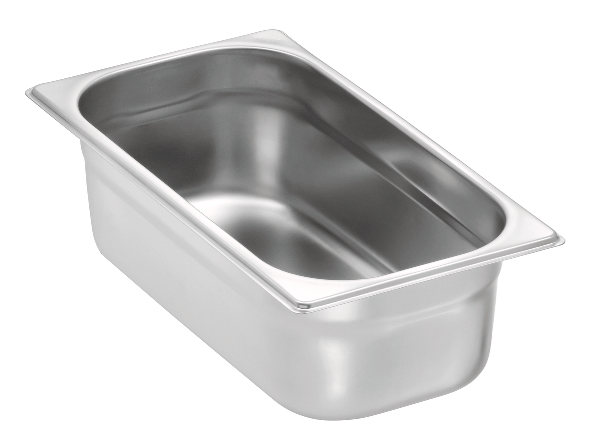 Bacinella Gastronorm GN 1/3 – altezza 65 mm - capacità 2 Litri. in Acciaio Inox 18/10