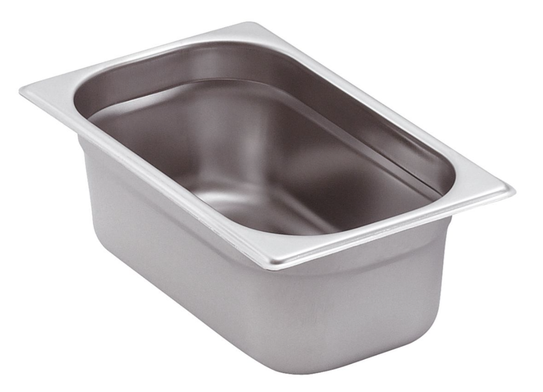 Bacinella Gastronorm GN 1/4 – altezza 150 mm - capacità 4 Litri. in Acciaio Inox 18/10