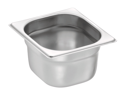 Bacinella Gastronorm GN 1/6 – altezza 200 mm - capacità 3 Litri. in Acciaio Inox 18/10