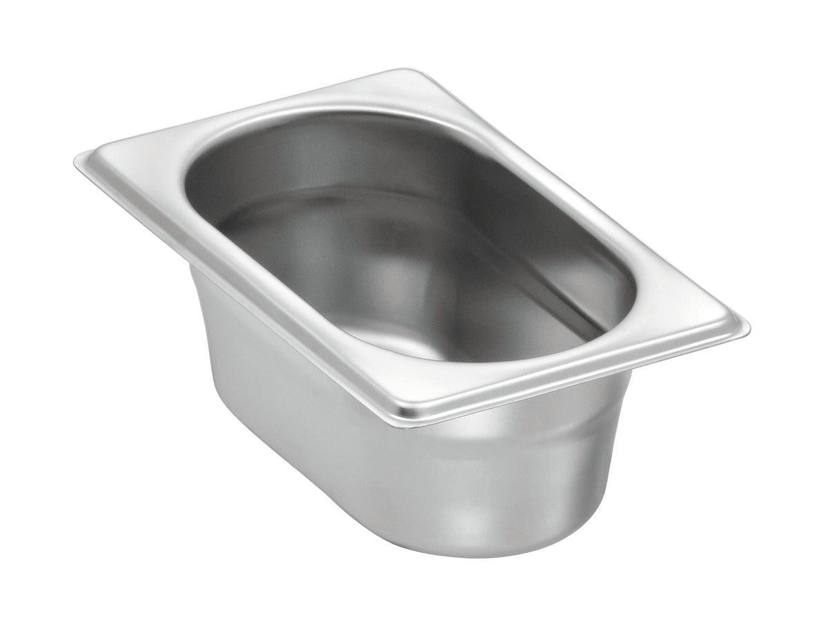 Bacinella Gastronorm GN 1/9 – altezza 100 mm - capacità 0,9 Litri. in Acciaio Inox 18/10