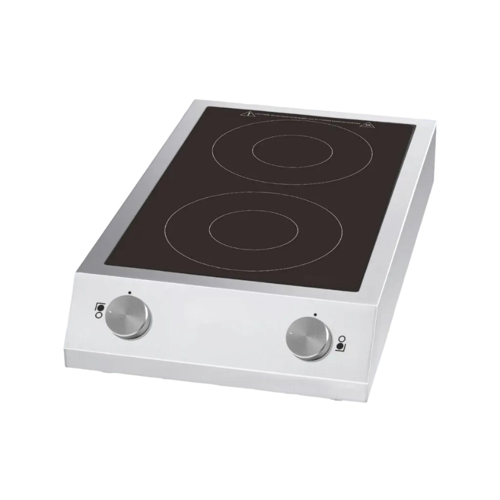 Piastra a induzione doppia superficie induttiva per ∅ 14-26 cm - 7000 W