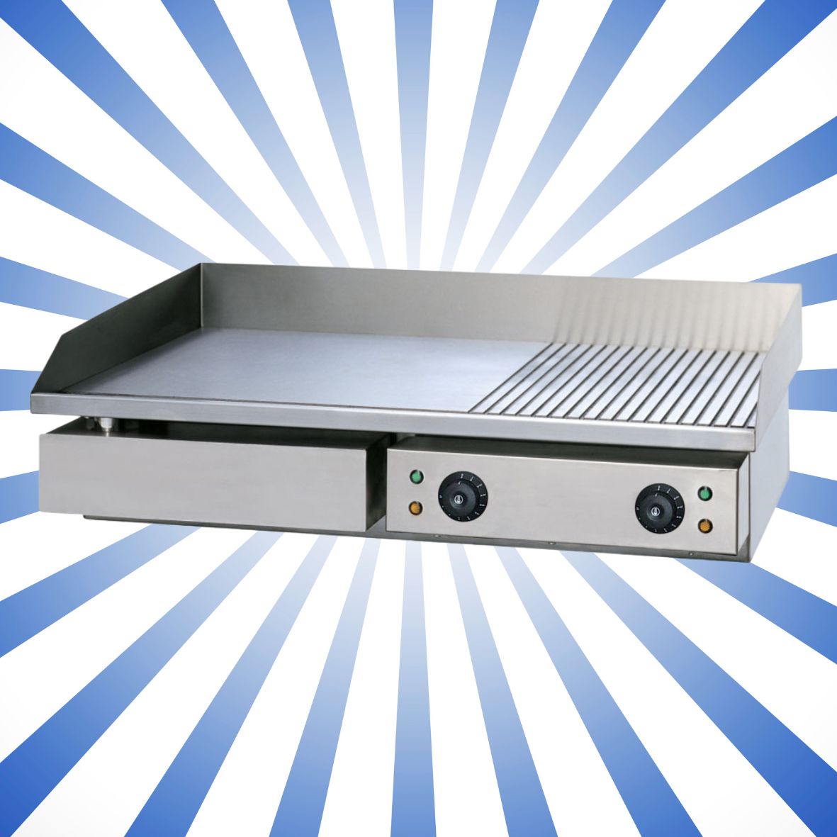 Griglia elettrica 2/3 liscia 1/3 rigata 70 cm KM-GRI822