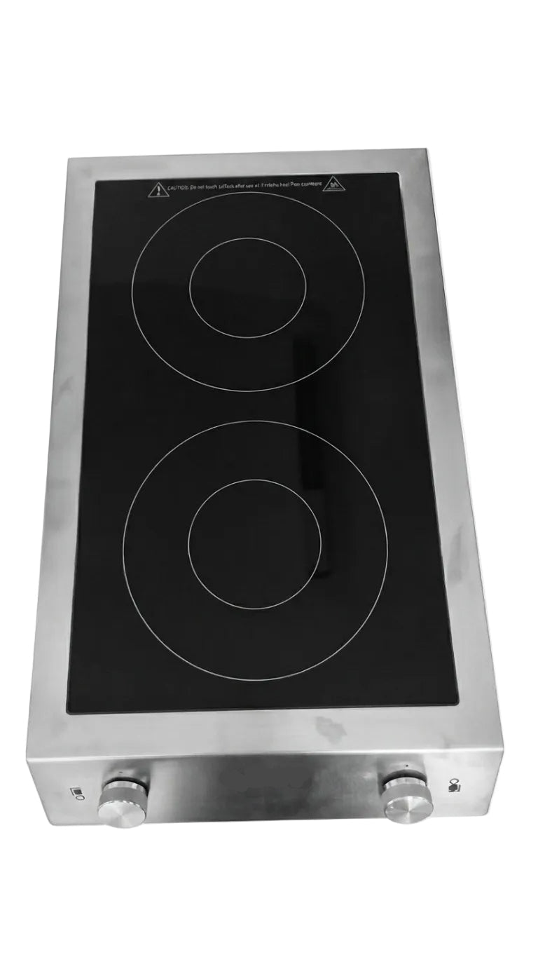 Piastra a induzione doppia superficie induttiva per ∅ 14-26 cm - 7000 W
