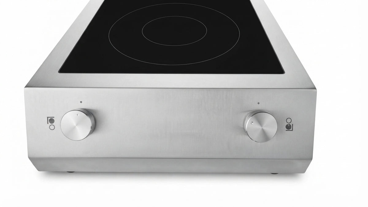Piastra a induzione doppia superficie induttiva per ∅ 14-26 cm - 7000 W