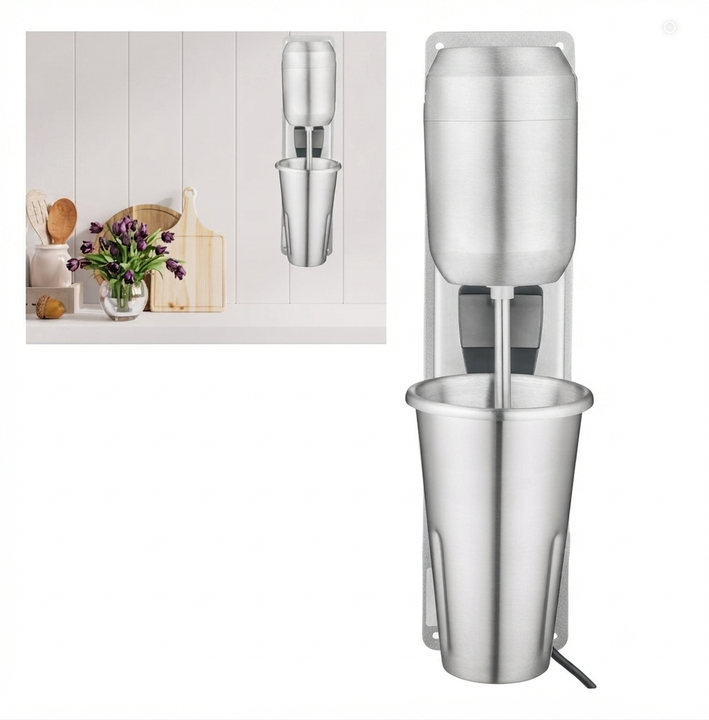 Frullino da muro professionale per frappè e milkshake con bicchiere inox 975 ml – 400 W