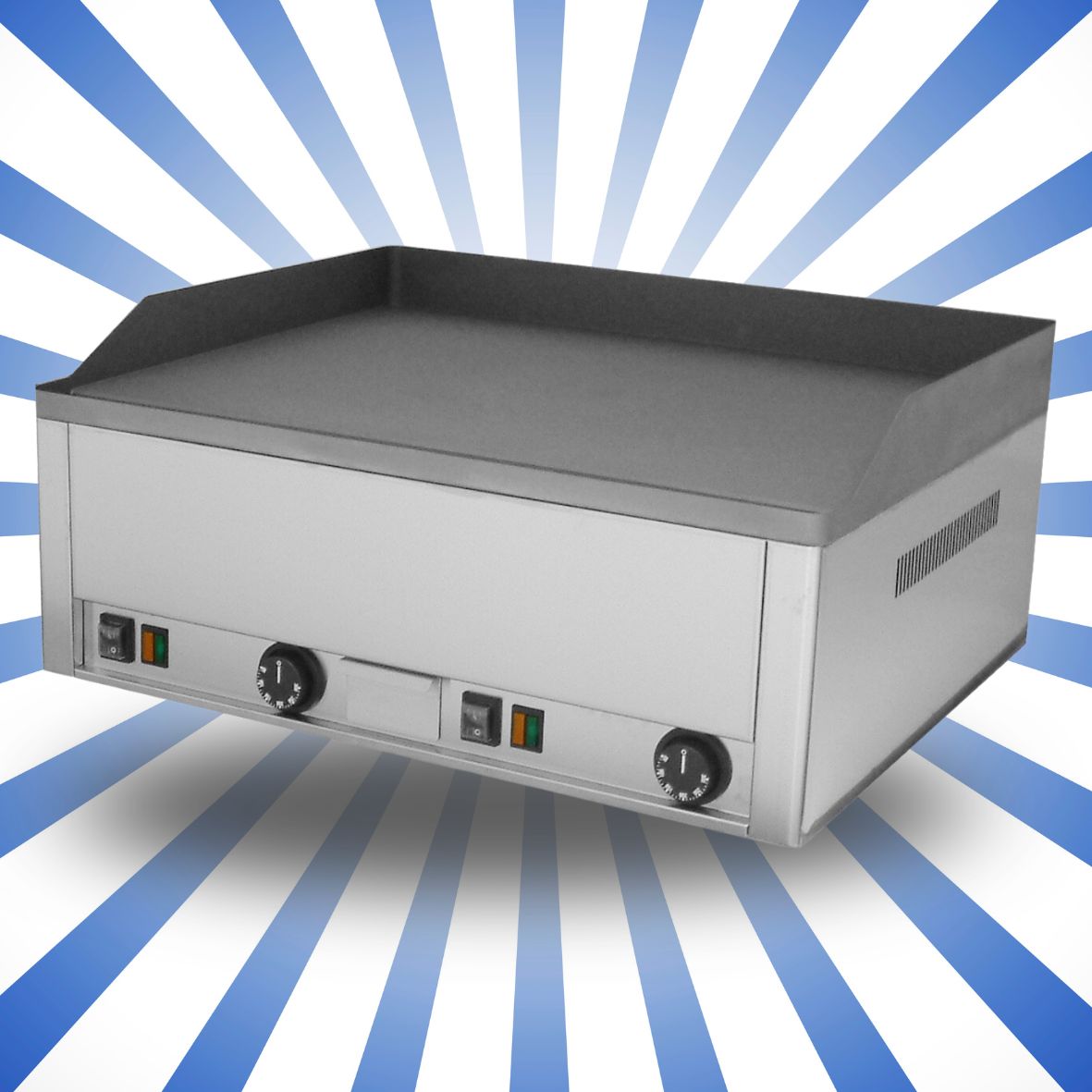 Fry top - griglia elettrica -piastra liscia - 3000W x 2 400V KM-FTH60E