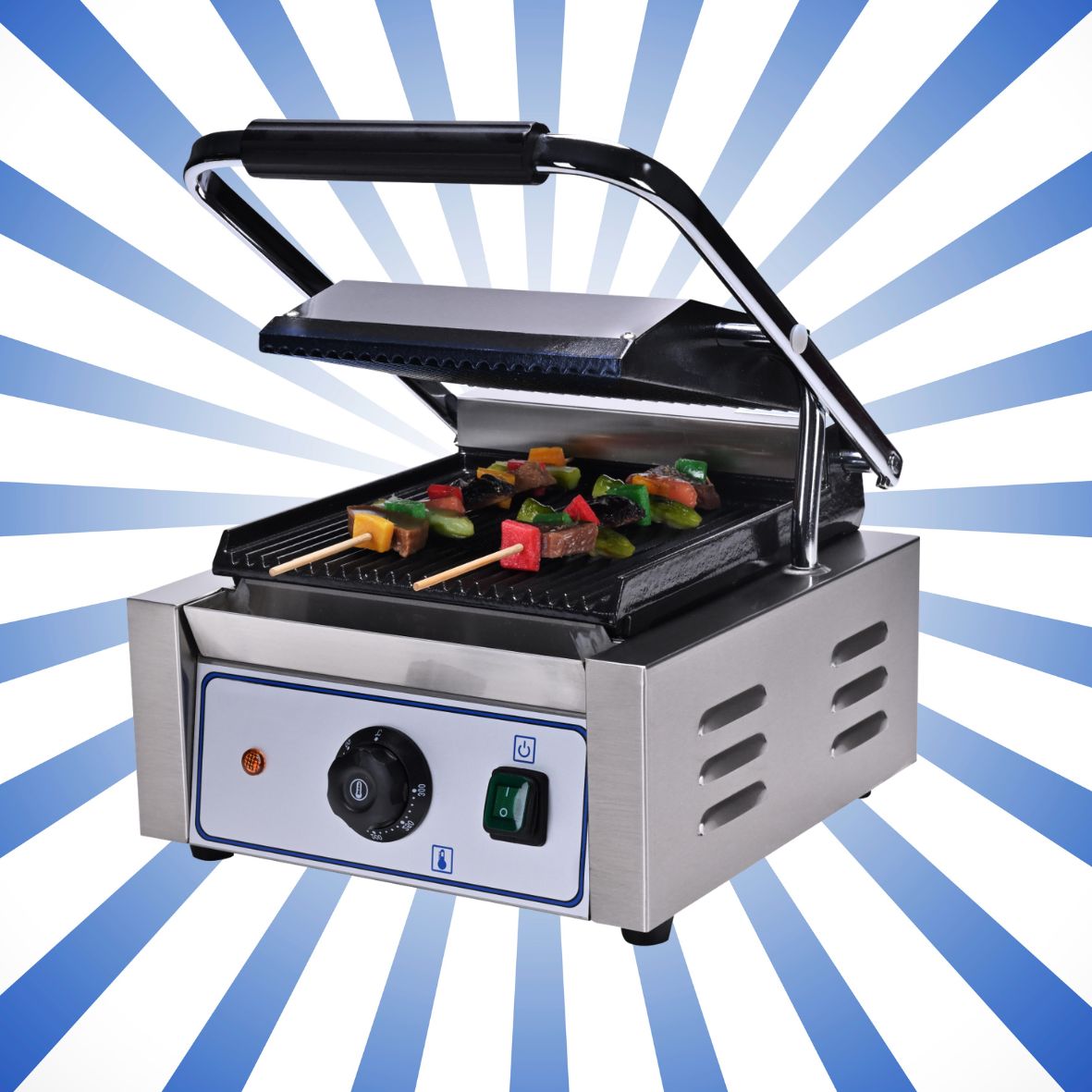 Piastra - griglia per panini singola rigata sopra e liscia sotto KM-GRI812