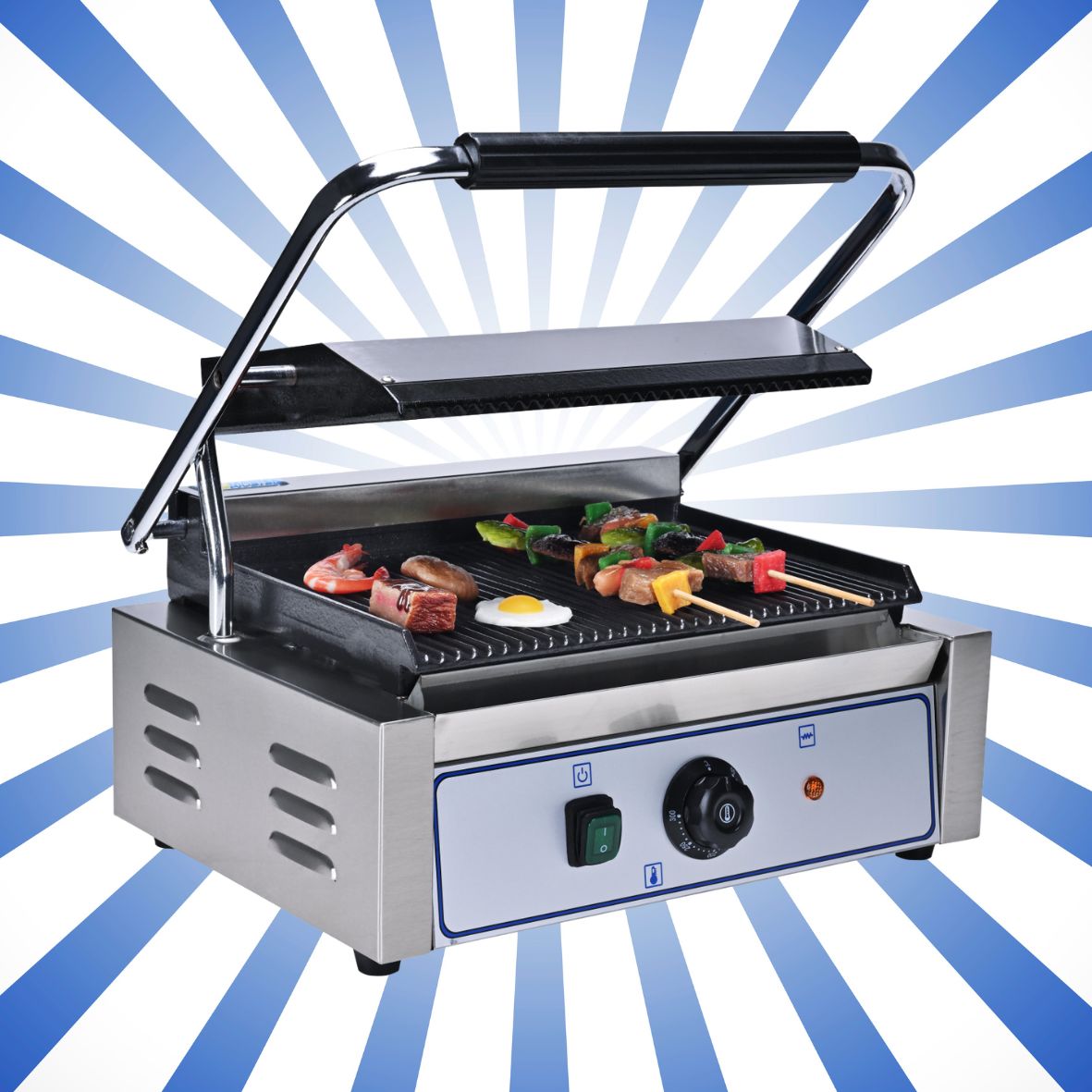 Piastra - griglia per panini media rigata sopra e sotto KM-GRI814