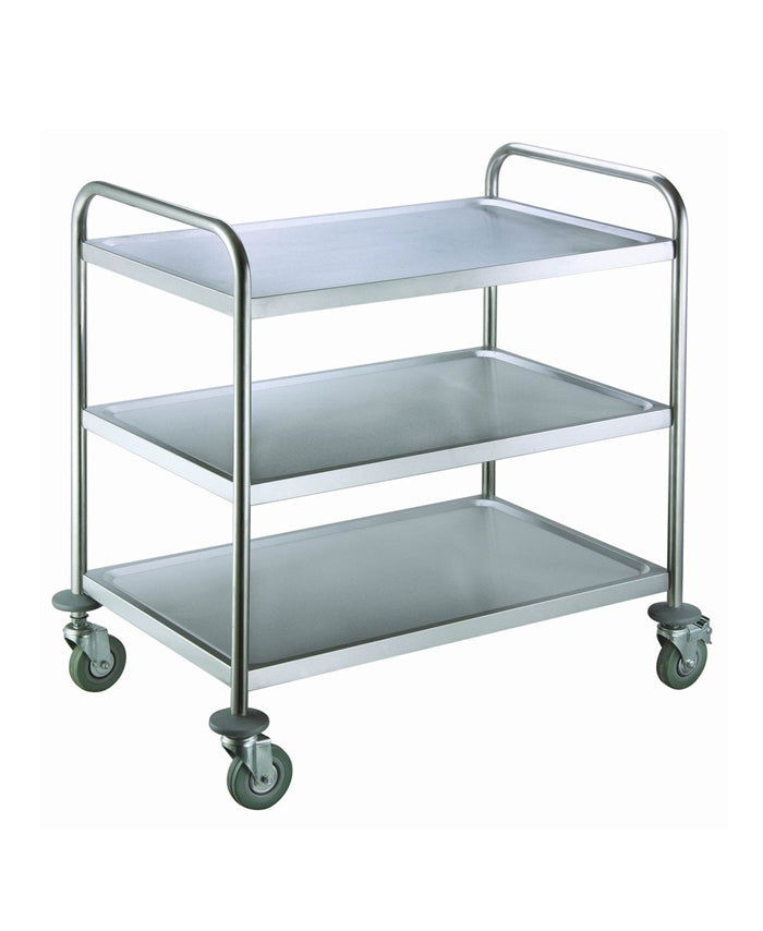 Carrello di servizio professionale a 3 ripiani in acciaio inox – portata 30 kg per ripiano