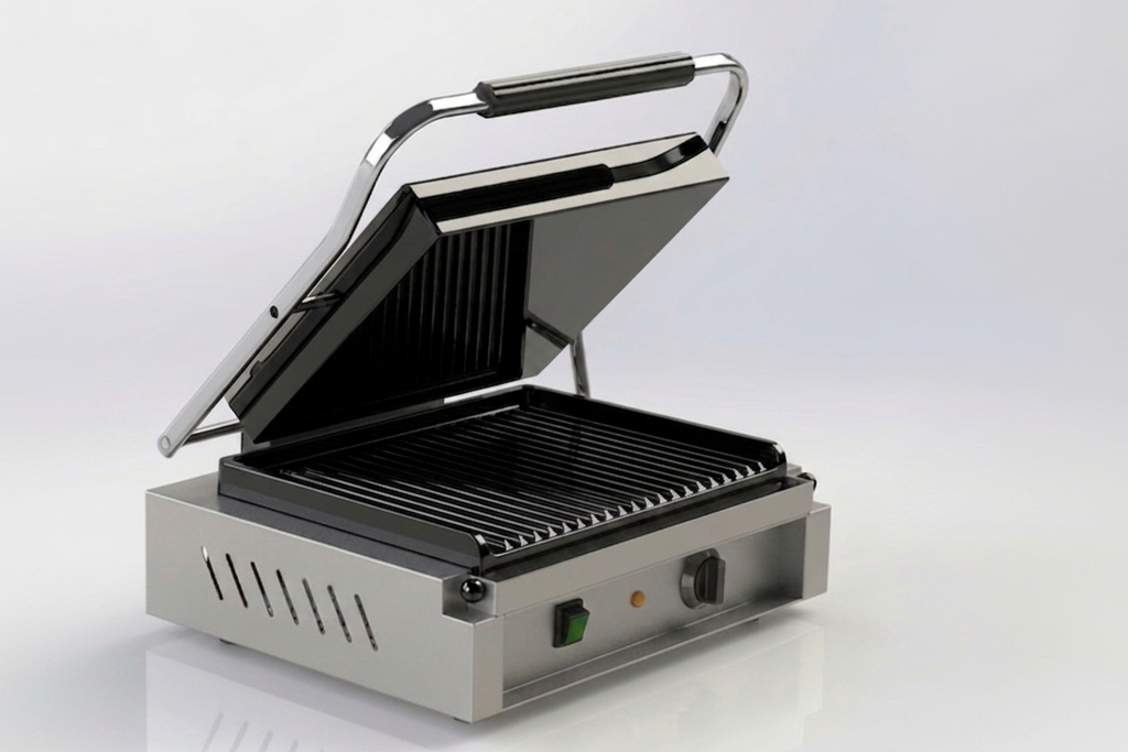 Piastra - grill in vetroceramica - piano liscio sopra e rigato sotto 2000 W