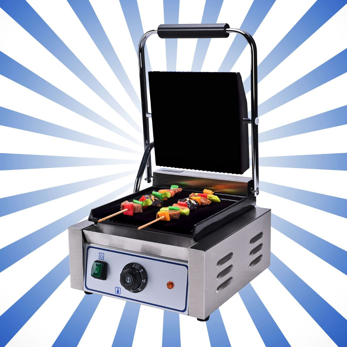 Piastra - griglia per panini singola liscia sopra e sotto KM-GRI813