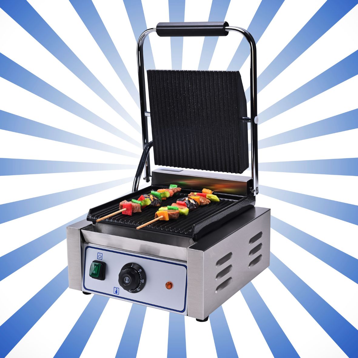 Piastra - griglia per panini singola rigata sopra e sotto KM-GRI811