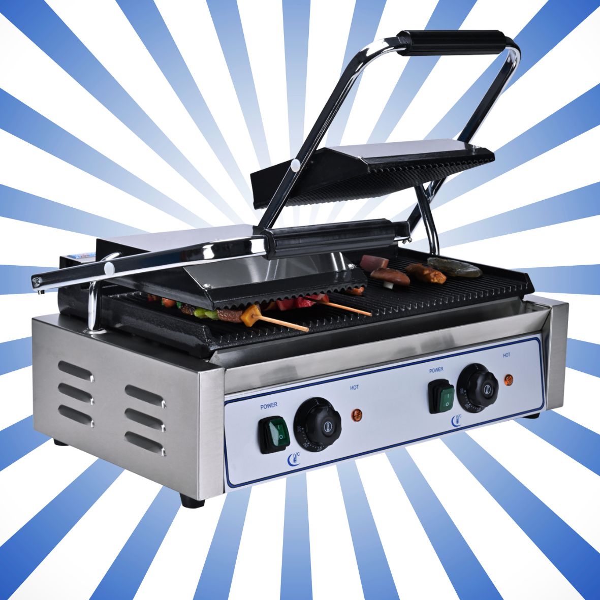 Piastra - griglia per panini doppia rigata sopra e sotto KM-GRI823