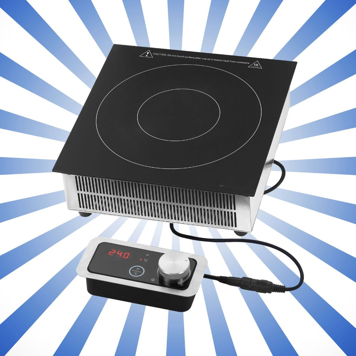Piastra a induzione da incasso superficie induttiva da diam. 12 a 26 cm 3500W KM-350IN