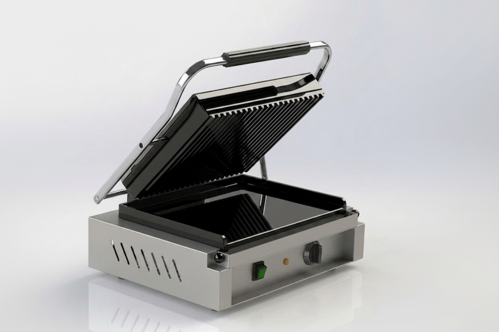 Piastra - grill in vetroceramica - piano rigato sopra e liscio sotto 2000 W